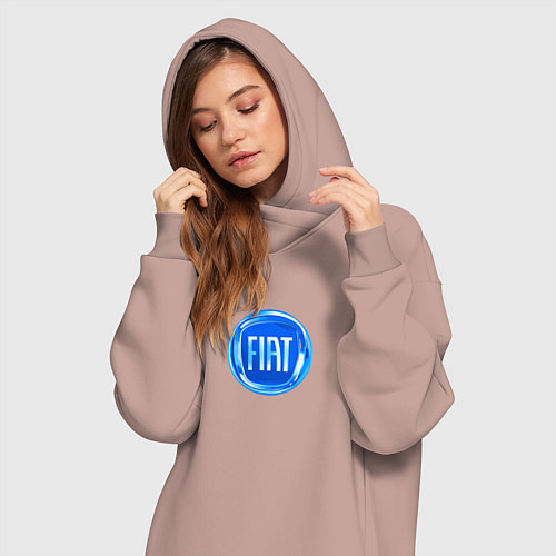 Женская толстовка-платье FIAT logo blue / Пыльно-розовый – фото 3