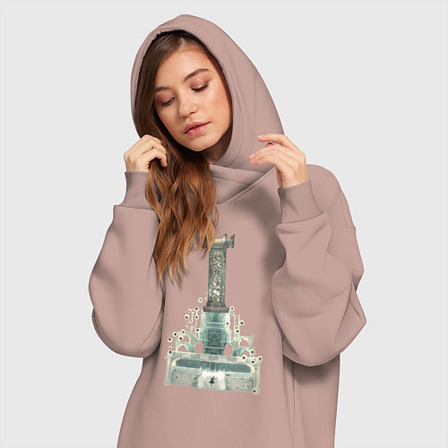 Женская толстовка-платье Bloodborne - Миколаш, Хозяин кошмара / Пыльно-розовый – фото 3