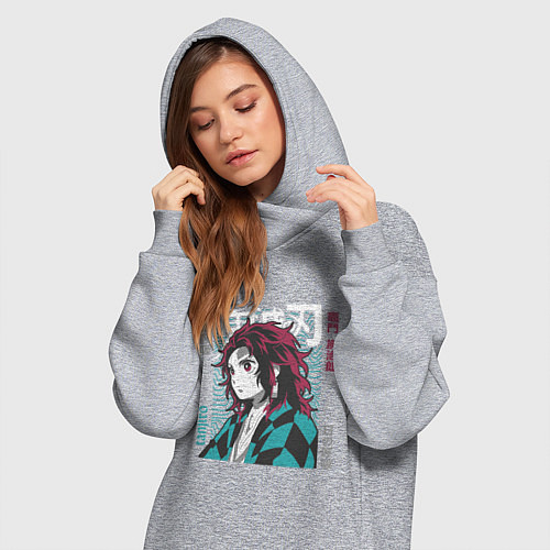 Женская толстовка-платье Тандзиро с длинными волосами Клинок рассекающий де / Меланж – фото 3
