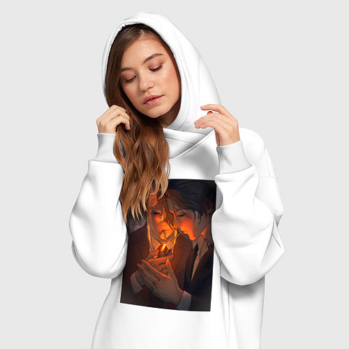 Женская толстовка-платье Патриотизм Мориарти Шерлок Холмс Детектив / Белый – фото 3