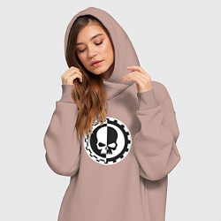 Женское худи-платье Вархаммер Механикус, цвет: пыльно-розовый — фото 2