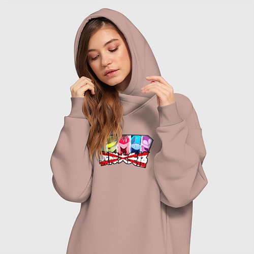 Женская толстовка-платье Рейнджеры Боевой отряд Полный провал / Пыльно-розовый – фото 3