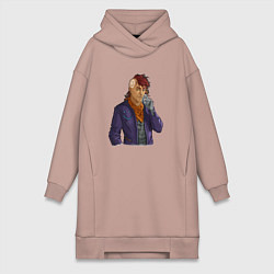 Женское худи-платье Randy - RimWorld, цвет: пыльно-розовый