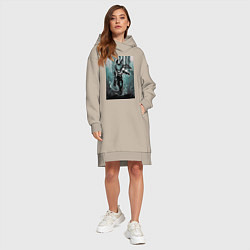 Женское худи-платье Моя геройская академия Идзуку Мидория, цвет: миндальный — фото 2