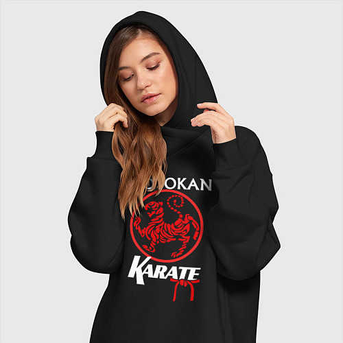 Женская толстовка-платье Стиль каратэ - сётокан / Черный – фото 3
