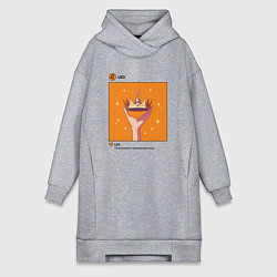 Женская толстовка-платье Знак зодиака лев аниме пост в соц сети корона