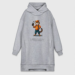 Женская толстовка-платье Кот инженер с описанием