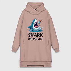 Женская толстовка-платье Shark ice cream - ai art