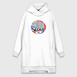 Женское худи-платье Сеул - Южная Корея, цвет: белый