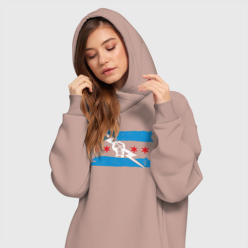 Женская толстовка-платье Cm Punk wwe bitw Chicago / Пыльно-розовый – фото 3