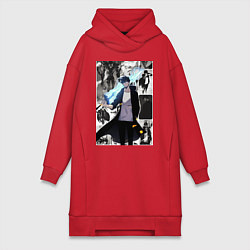 Женское худи-платье Поднятие уровня в одиночку Джину Сон охотник колла, цвет: красный