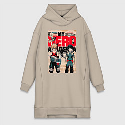 Женская толстовка-платье Моя геройская академия Кацуки Бакуго коллаж Идзуку