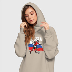 Женское худи-платье Футболист России, цвет: миндальный — фото 2