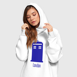 Женское худи-платье Tardis - London, цвет: белый — фото 2