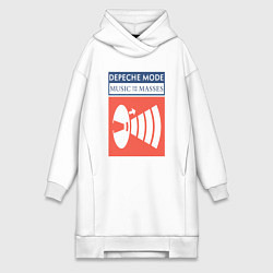 Женское худи-платье Depeche Mode - Music for the masses merch, цвет: белый
