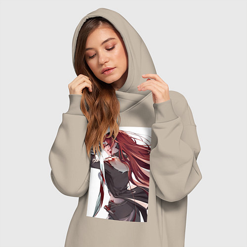 Женская толстовка-платье Реинкарнация безработного Бореас Грейрат / Миндальный – фото 3