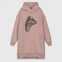 Женская толстовка-платье Новогодняя кобра