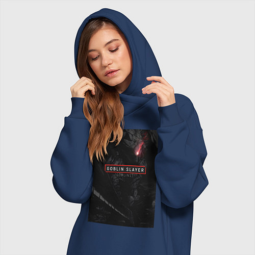 Женская толстовка-платье Убийца гоблинов рыцарь авантюрист / Тёмно-синий – фото 3