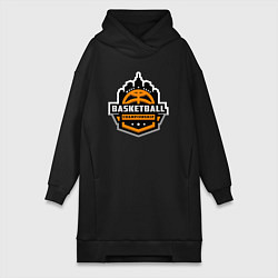 Женское худи-платье Championship basketball, цвет: черный