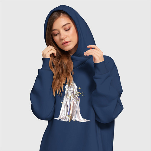Женская толстовка-платье Дева Меча из Goblin Slayer / Тёмно-синий – фото 3