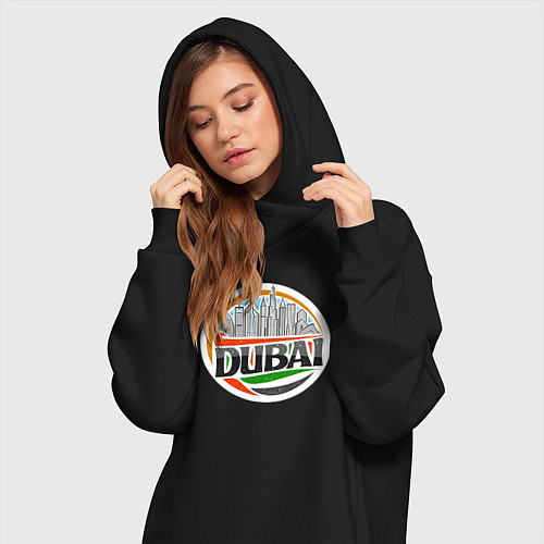 Женская толстовка-платье Мой Дубай / Черный – фото 3