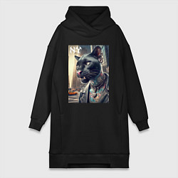 Женская толстовка-платье Cool dude panther from New York - ai art