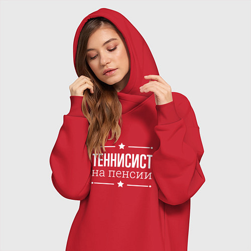 Женская толстовка-платье Теннисист - на пенсии / Красный – фото 3