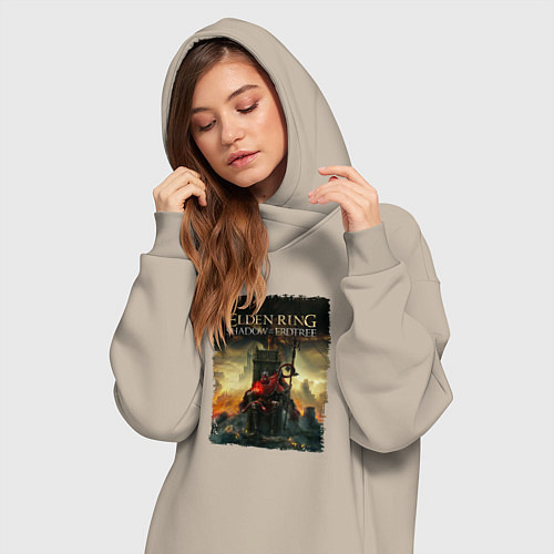 Женская толстовка-платье Shadow of the erdtree - Elden ring / Миндальный – фото 3
