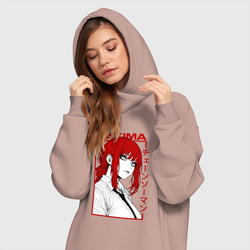 Женская толстовка-платье Макима аниме / Пыльно-розовый – фото 3