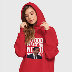 Женское худи-платье No god please no - the office, цвет: красный — фото 2