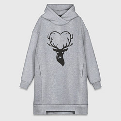 Женское худи-платье Love deer, цвет: меланж