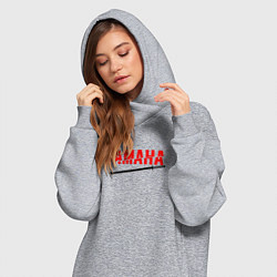 Женское худи-платье Ямаха - катана, цвет: меланж — фото 2
