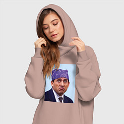 Женское худи-платье Michael Scott - Prison mike the office meme, цвет: пыльно-розовый — фото 2