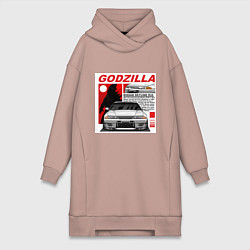 Женское худи-платье Nissan Skyline, цвет: пыльно-розовый