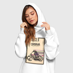 Женское худи-платье Мотоцикл Yamaha, цвет: белый — фото 2
