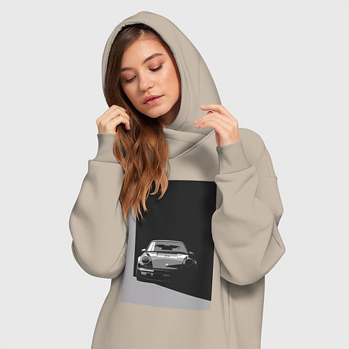 Женская толстовка-платье Porsche 911 легендарный автомобиль / Миндальный – фото 3