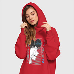 Женское худи-платье Магическая битва cursed spirit Yuta Okkotsu Юта, цвет: красный — фото 2
