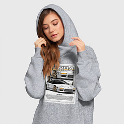 Женское худи-платье Honda nsx авто, цвет: меланж — фото 2