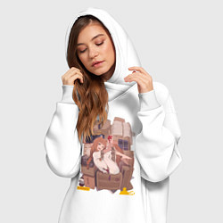 Женское худи-платье Волчица и пряности Холо арт, цвет: белый — фото 2