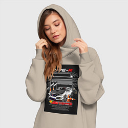 Женское худи-платье Honda jdm, цвет: миндальный — фото 2