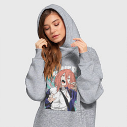 Женское худи-платье Человек-бензопила Пауэр Power, цвет: меланж — фото 2