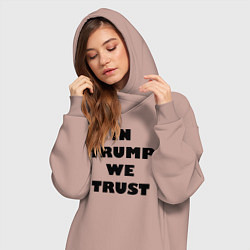 Женское худи-платье In Trump we trust - slogan, цвет: пыльно-розовый — фото 2