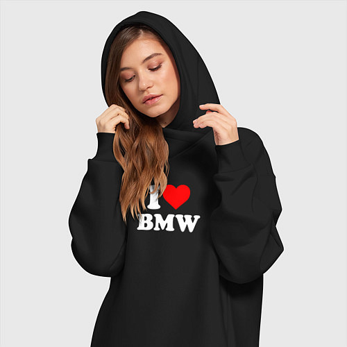 Женская толстовка-платье I love my BMW / Черный – фото 3