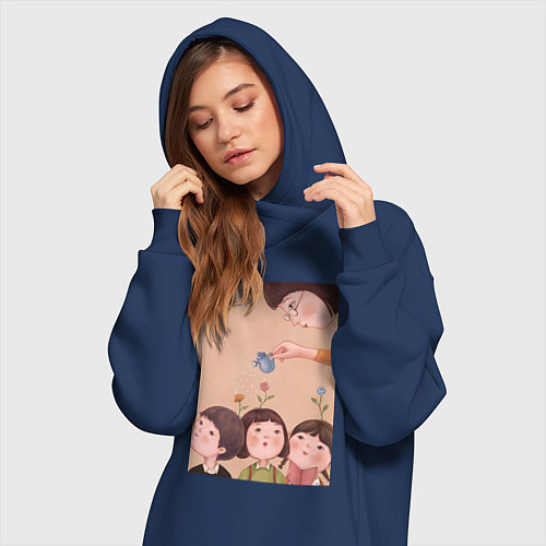 Женская толстовка-платье Воспитатель / Тёмно-синий – фото 3