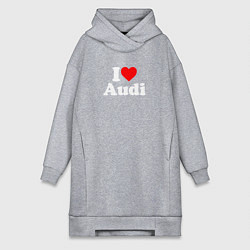 Женское худи-платье I love Audi, цвет: меланж