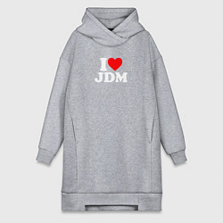 Женское худи-платье I love JDM, цвет: меланж