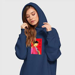 Женское худи-платье Чон Джонгук, цвет: тёмно-синий — фото 2