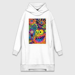 Женская толстовка-платье Психоделические лица