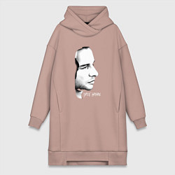 Женское худи-платье Dave Gahan from depeche mode face, цвет: пыльно-розовый