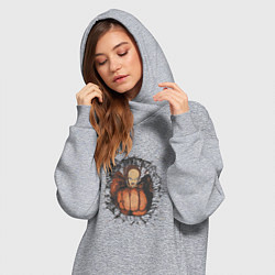 Женское худи-платье Ванпанчмен герой, цвет: меланж — фото 2